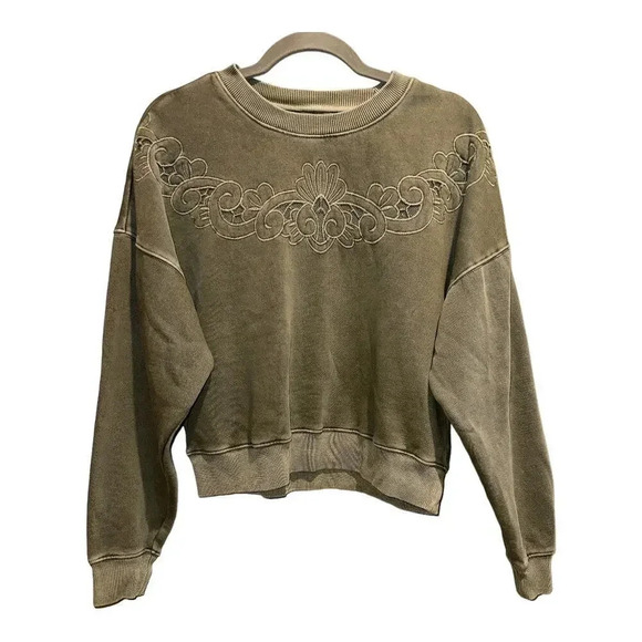 American‎ Eagle Embroidered Cropped Crewneck - Picture 1 of 6